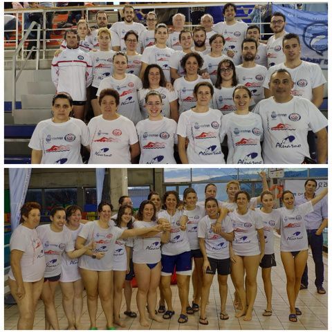 Equipo completo, Domingo (arriba) y Secci&oacute;n femenina Campeonas Gallegas (abajo).