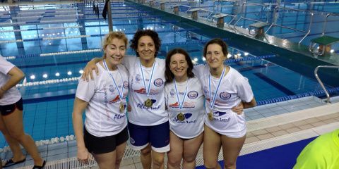 Relevo 4x50m. Estilos +200 Fem. R&eacute;cord  Gallego.