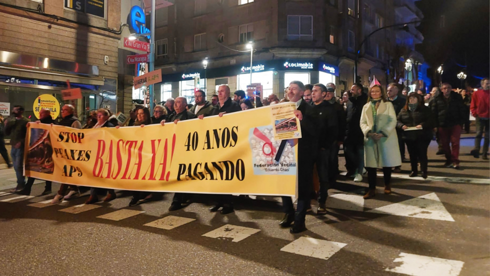 Vigo clama contra los peajes de la AP-9 en una manifestación convocada por Favec