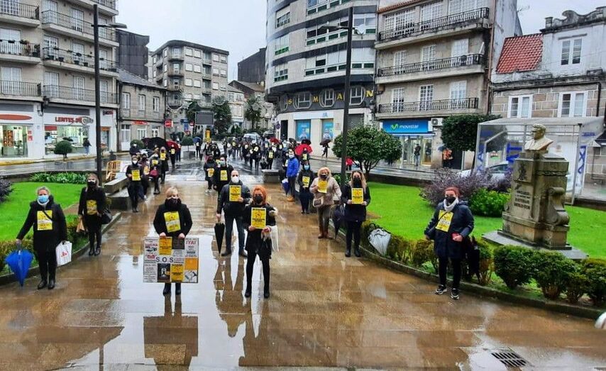 Imaxe da concentraci&oacute;n celebrada en Ponteareas