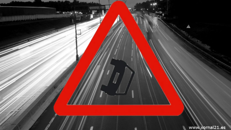 Excarcelan a un conductor tras un aparatoso choque por alcance en la A-55 en O Porriño