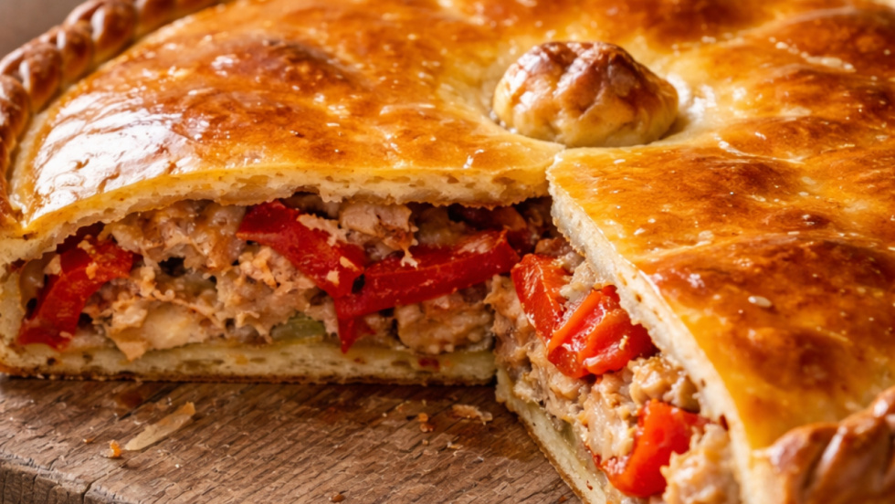 Empanada de bonito y pimientos