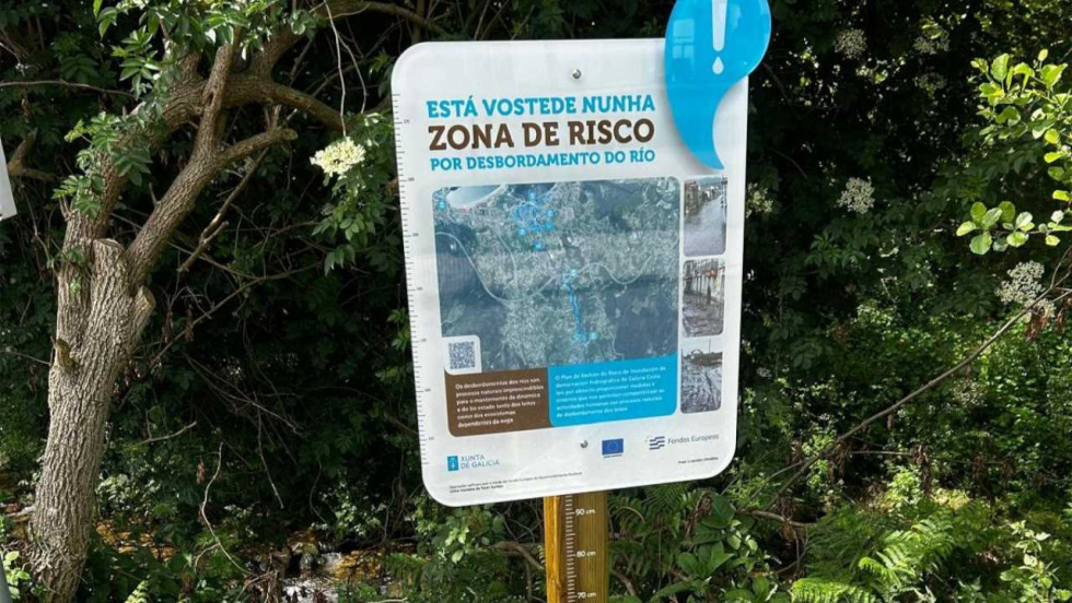 Augas de Galicia instala 28 paneles divulgativos en Baiona y Oia para informar del riesgo de inundación