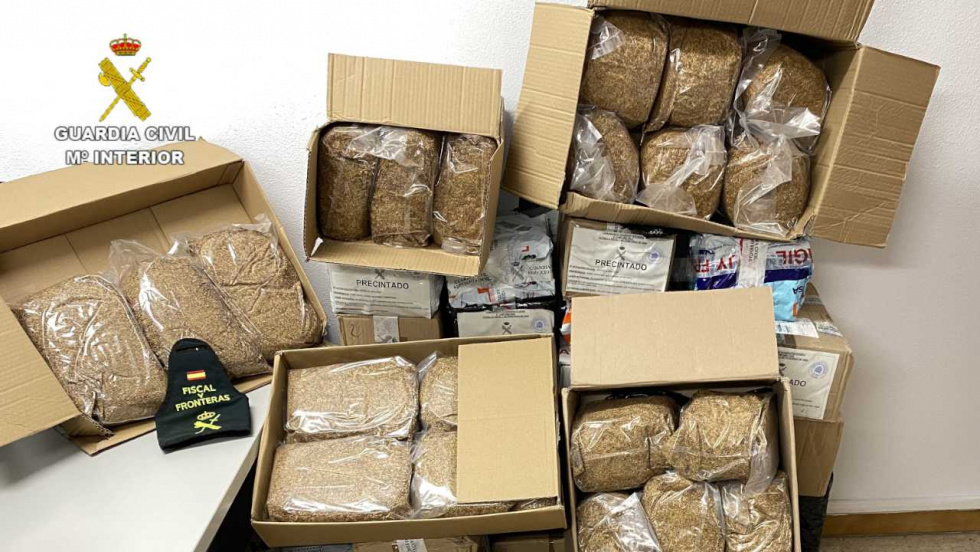 Intervienen 193 kilos de tabaco ilegal en Pontevedra