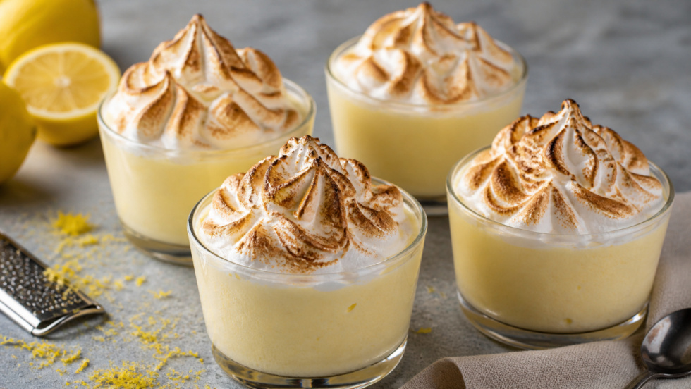Mousse de limón con merengue tostado