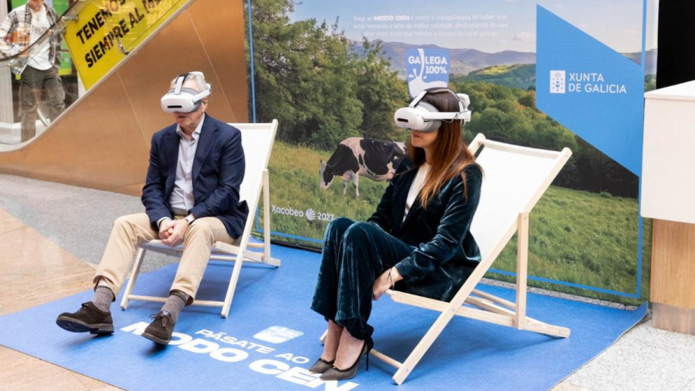 La Xunta lleva el rural gallego a los centros comerciales con gafas 3D para promocionar el sello Galega 100%