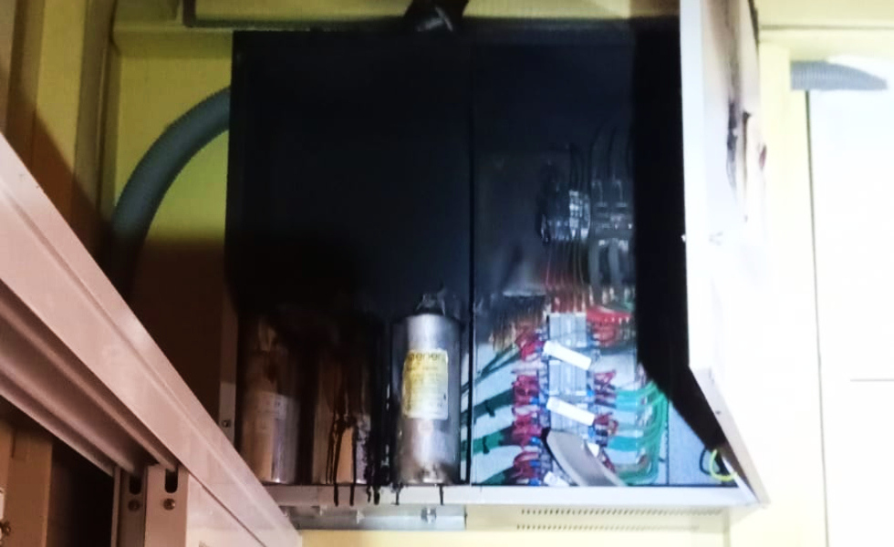Imagen del cuadro eléctrico afectado por el incendio