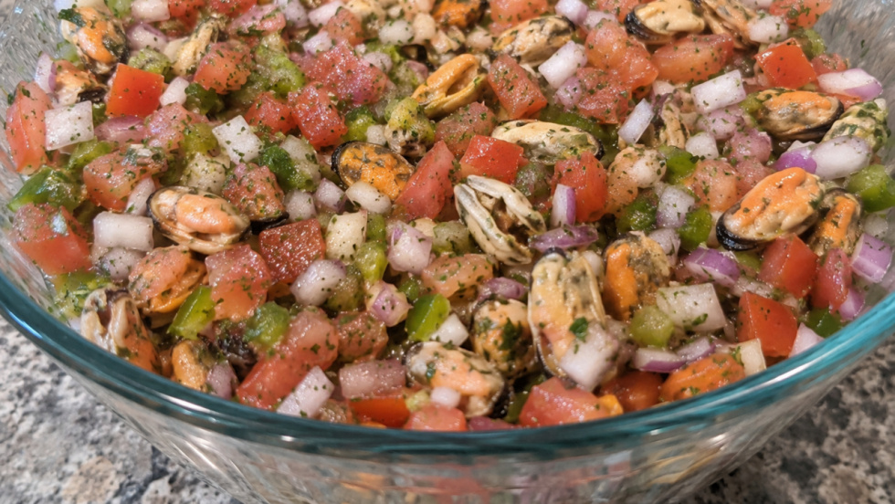 Salpicón de mejillón y tomate fresco