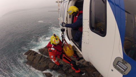 Un escalador herido en O Galiñeiro tuvo que ser evacuado en helicóptero desde Viveiro por la falta de Bomberos en O Porriño