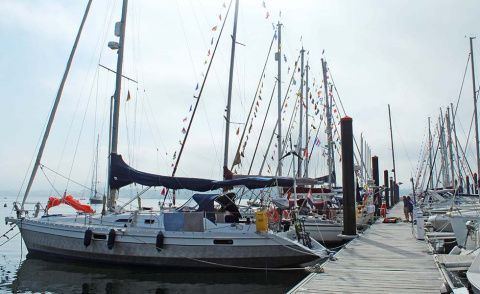 Los barcos del Royal Cruising Club en el Monte Real Club de Yates. /&copy; Rosana Calvo