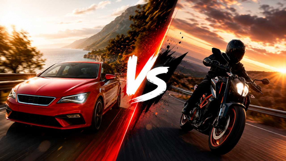 Moto o coche en verano: la elección depende del uso y el destino