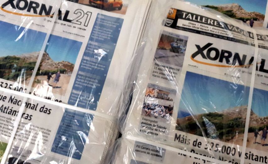 Paquetes que conteñen exemplares da publicación gratuita Xornal21 ®