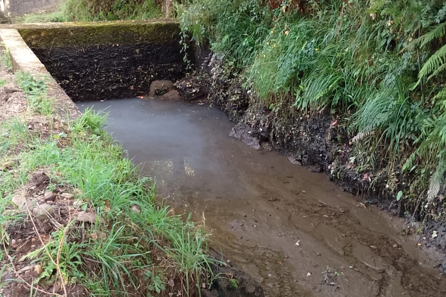 Imagen del presunto vertido que el BNG asegura que se produjo en la zona / Imagen: BNG Mos