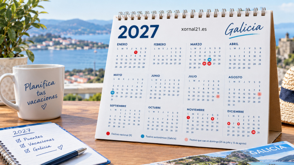 El calendario laboral de 2027 deja en Galicia seis puentes y un verano sin festivos