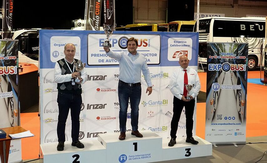 Gañadores do concurso mellor condutor de autobuses de España.
