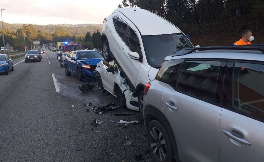 Imaxe dun dos últimos sinistros acotecidos na autovía Vigo -O Porriño