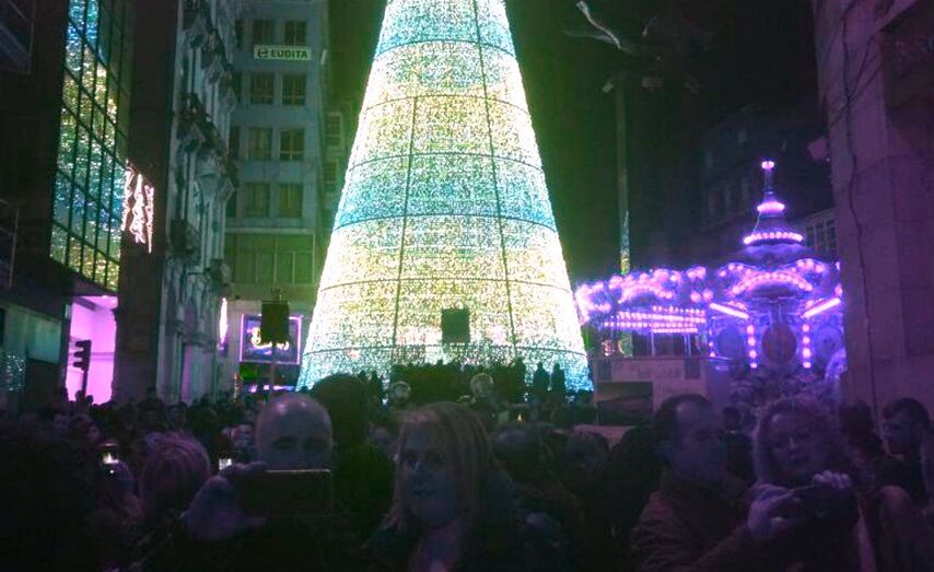 Imaxe do alumeado de Nadal onte en Vigo / D. Alonso